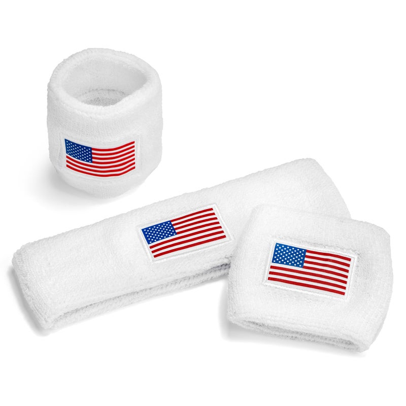 Suddora USA Headband & Wristbands Set (Includes 2 Wrist & 1 Head Sweatband) - Image 4
